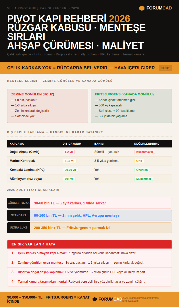 Villa Pivot Giriş Kapısı Rehberi 2026: Rüzgar Kâbusu ve Dev Menteşe Sırları