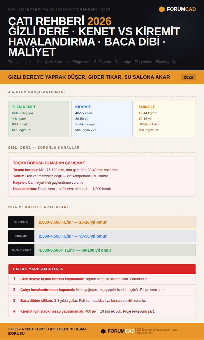 Çatı Sistemleri ve Su İzolasyon Rehberi 2026: Gizli Dere Kâbusu ve Kenet Çatı Sırları
